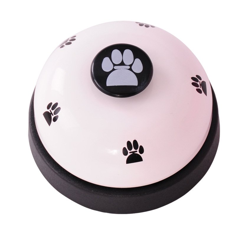White Pet Food Toy Training Meal Call Dog Puppy Trainer Cat Footprints Ring The Bell