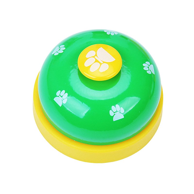 Green Pet Food Toy Training Meal Call Dog Puppy Trainer Cat Footprints Ring The Bell