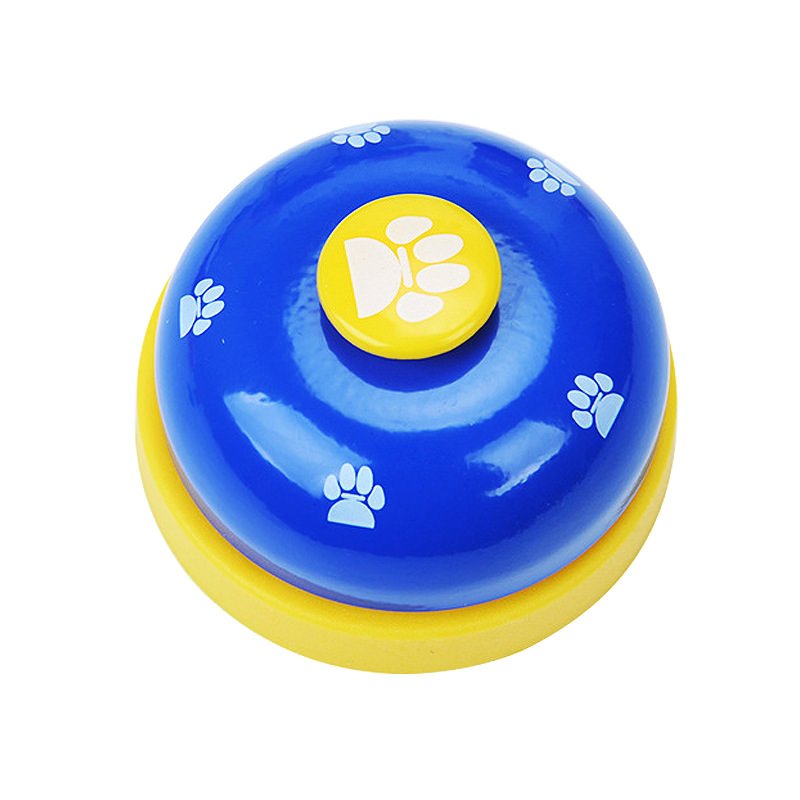 Blue Pet Food Toy Training Meal Call Dog Puppy Trainer Cat Footprints Ring The Bell