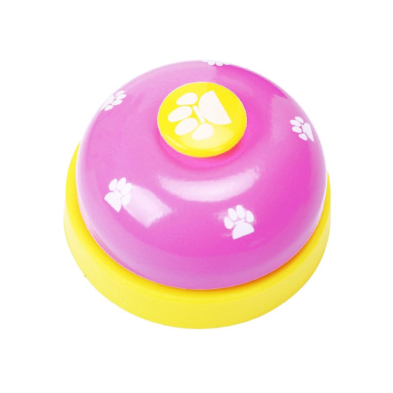 Rose Red Pet Food Toy Training Meal Call Dog Puppy Trainer Cat Footprints Ring The Bell