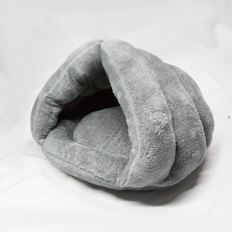 Grey 45x35CM Portable Pet Sleeping Bag Cat Dog Kennel Puppy Nest Small Triangle litter House