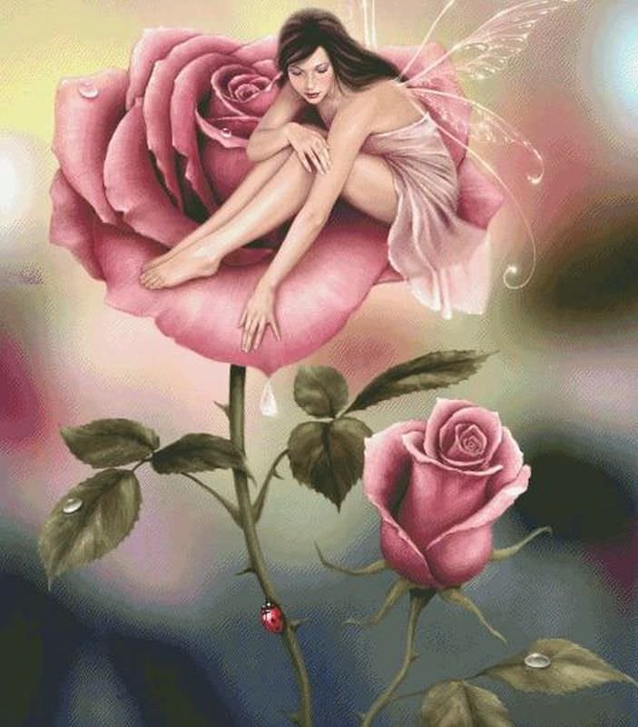 Rose 5D Elf Crystal Full Diamond Painting DIY Flower Resin Drill Embroidery Draw