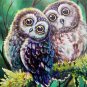 35x35CM Round DIY 5D Owls Love Full Diamond Painting Birds Resin Drill Embroidery Crystal Draw