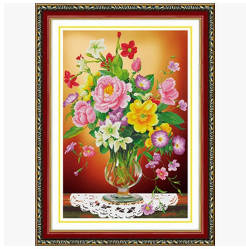 DIY Flowers 5D Full Diamond Painting Resin Drill Canvas Embroidery Crystal Draw