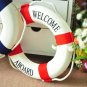 Red 14CM Welcome Aboard Lifebuoy Wall Hanging Wheel Sea Fish Restaurant Home Decoration