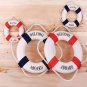 Red 20CM Welcome Aboard Lifebuoy Wall Hanging Wheel Sea Fish Restaurant Home Decoration