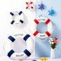 Red 35CM Welcome Aboard Lifebuoy Wall Hanging Wheel Sea Fish Restaurant Home Decoration
