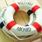 Red 50CM Welcome Aboard Lifebuoy Wall Hanging Wheel Sea Fish Restaurant Home Decoration