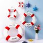 Red 50CM Welcome Aboard Lifebuoy Wall Hanging Wheel Sea Fish Restaurant Home Decoration