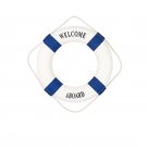 Blue 35CM Welcome Aboard Lifebuoy Wall Hanging Wheel Sea Fish Restaurant Home Decoration