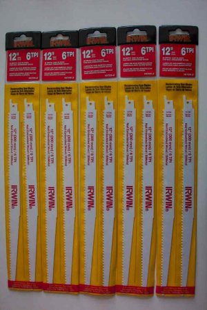 RB-10705-2 2pk. IRWIN 12", 6TPI Reciprocating SawBlades