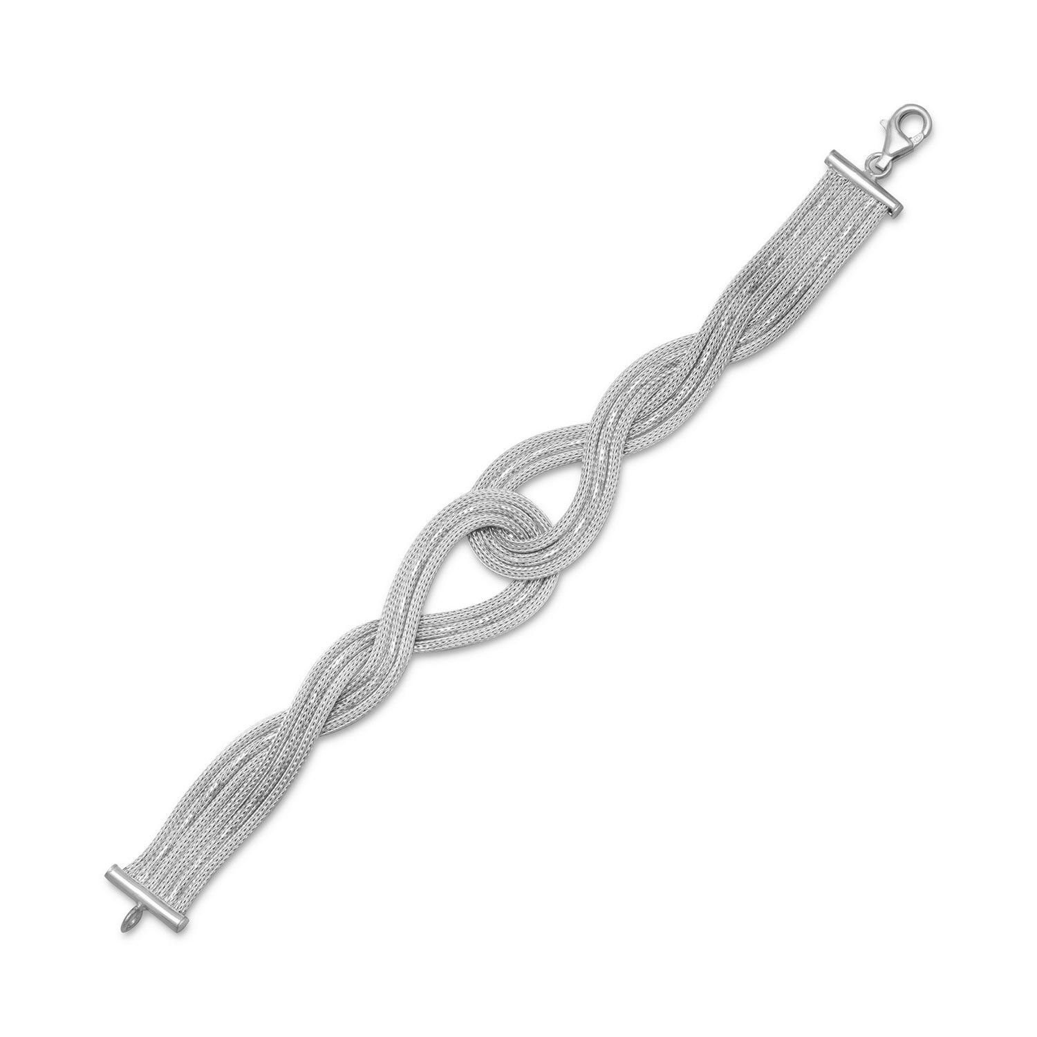 Women's Sterling Silver Interlocking Designer Cable Bracelet