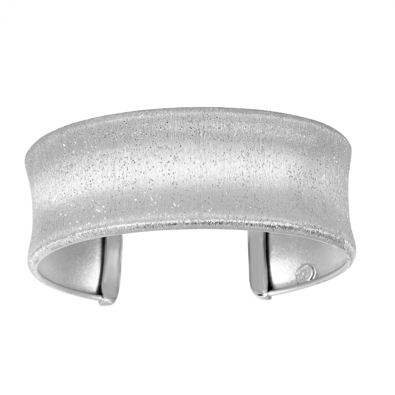 Stardust Sterling Silver Concave Cuff Bracelet
