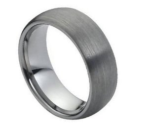 Men's Tungsten Carbide Wedding Band Dome Brushed Finish Comfort fit