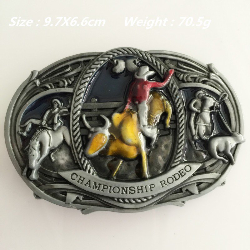CHAMPIONSHIP RODEO 97*66mm 70.5g Cowboy Belt Buckle Metal Mens Jeans Buckle Fit 4cm Wide Belt