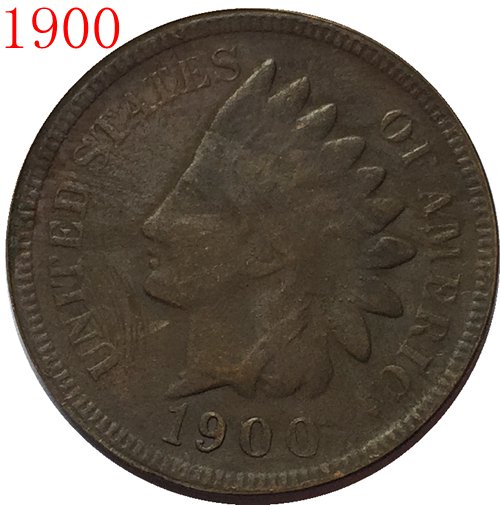 1 Pcs 1900 Indian head cents coin copy