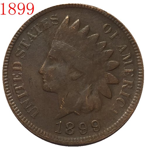 1 Pcs 1899 Indian head cents coin copy