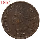 1 Pcs 1867 Indian head cents coin copy