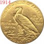 US Coin 24-K gold plated 1914 $2.5 GOLD Indian Half Eagle Coin Copy