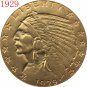 1 Pcs 24-K gold plated 1929 $5 GOLD Indian Half Eagle Coin Copy
