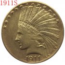 1 Pcs 24-K gold plated 1911-S $10 GOLD Indian Half Eagle Coin Copy
