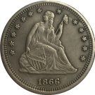 1 Pcs 1866 Seated Liberty Quarter Coin Copy