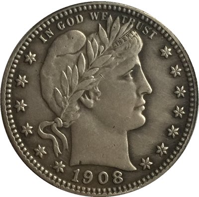 1 Pcs 1908-S QUARTER DOLLARS BARBER COINS COPY