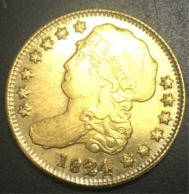 1824 US Capped Bust $5 Gold Plated Dollar Coin Copy