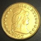 1803 US TURBAN HEAD $5 24K gold plated Dollar coin copy ( Eagle and Shield On Reverse)