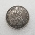 1 Pcs US 1867 Seated Liberty One Dime Copy Coin
