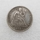 1 Pcs US 1881 Seated Liberty One Dime Copy Coin
