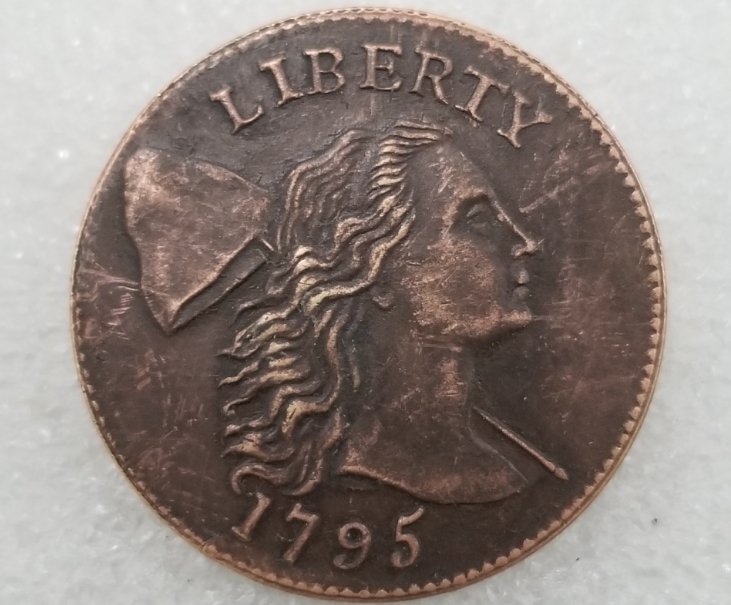 1 Pcs US 1795 Flowing Hair Wreath Leaf One Cent Copper Copy Coin