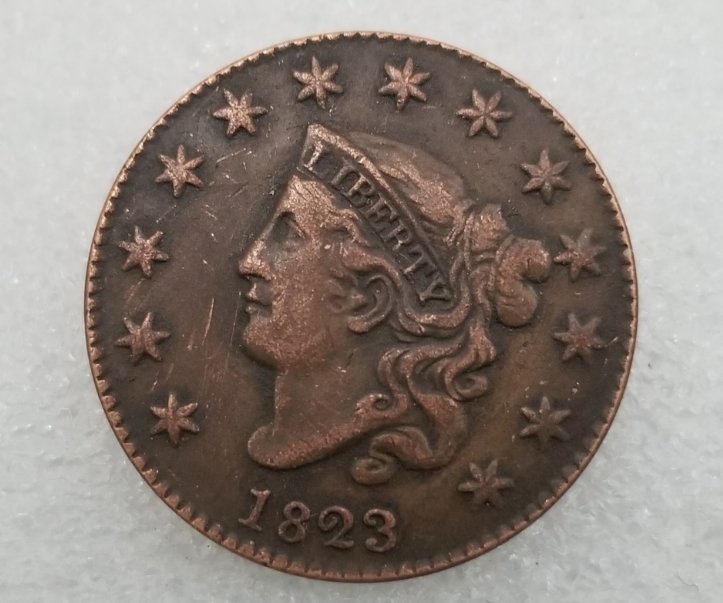 1 Pcs US 1823 Braided Hair One Cent Copper Copy Coin