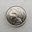 1 Pcs US 1885 Three Cent Nickel Copy Coin