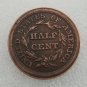 US Coin 1843 Braided Hair Half Cent Copper Copy Coin