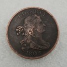 1 Pcs US 1805 Liberty Draped Bust Half Cent Copper Copy Coin