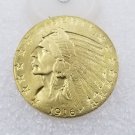 1 Pcs US 1916-S Indian Head Eagle Five Dollars Golden Copy Coin
