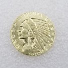 1 Pcs US 1910 Indian Head Half Eagle Five Dollars Golden Copy Coin