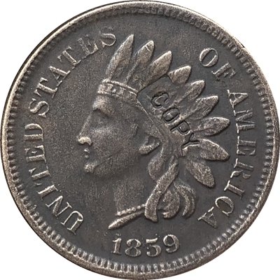 1 Pcs 1859 Indian head one cents copy coin  for collection
