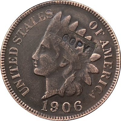 1 Pcs 1906 Indian head one cents copy coin  for collection
