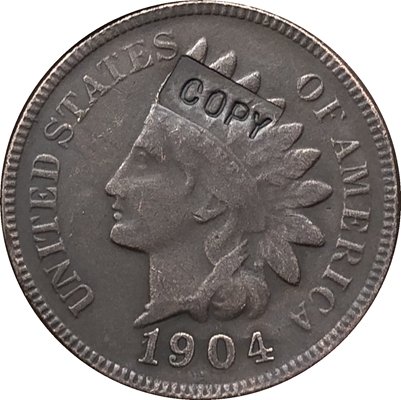 1 Pcs 1904 Indian head one cents copy coin  for collection