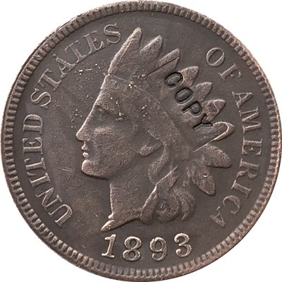 1 Pcs 1893 Indian head one cents copy coin for collection