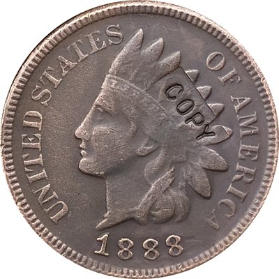 1 Pcs 1888 Indian head one cents copy coin for collection