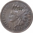 1 Pcs 1882 Indian head one cents copy coin for collection