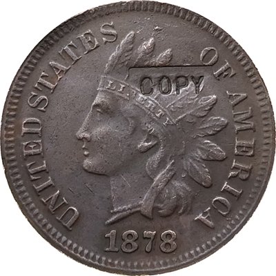 1 Pcs 1878 Indian head one cents copy coin for collection