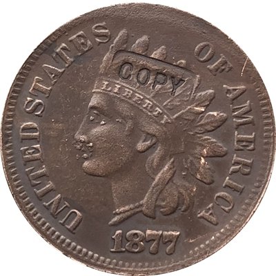 1 Pcs 1877 Indian head one cents copy coin for collection