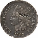1 Pcs 1862 Indian head one cents copy coin for collection