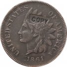 1 Pcs 1861 Indian head one cents copy coin for collection