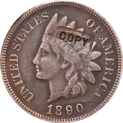 1 Pcs 1890 Indian head one cents copy coin for collection