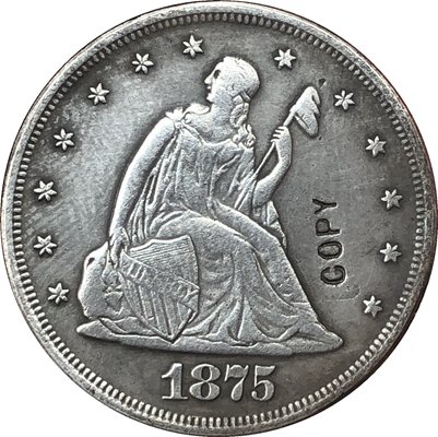 1 Pcs 1875-CC United States Seated Liberty Twenty Cent Copy Coin  For Collection
